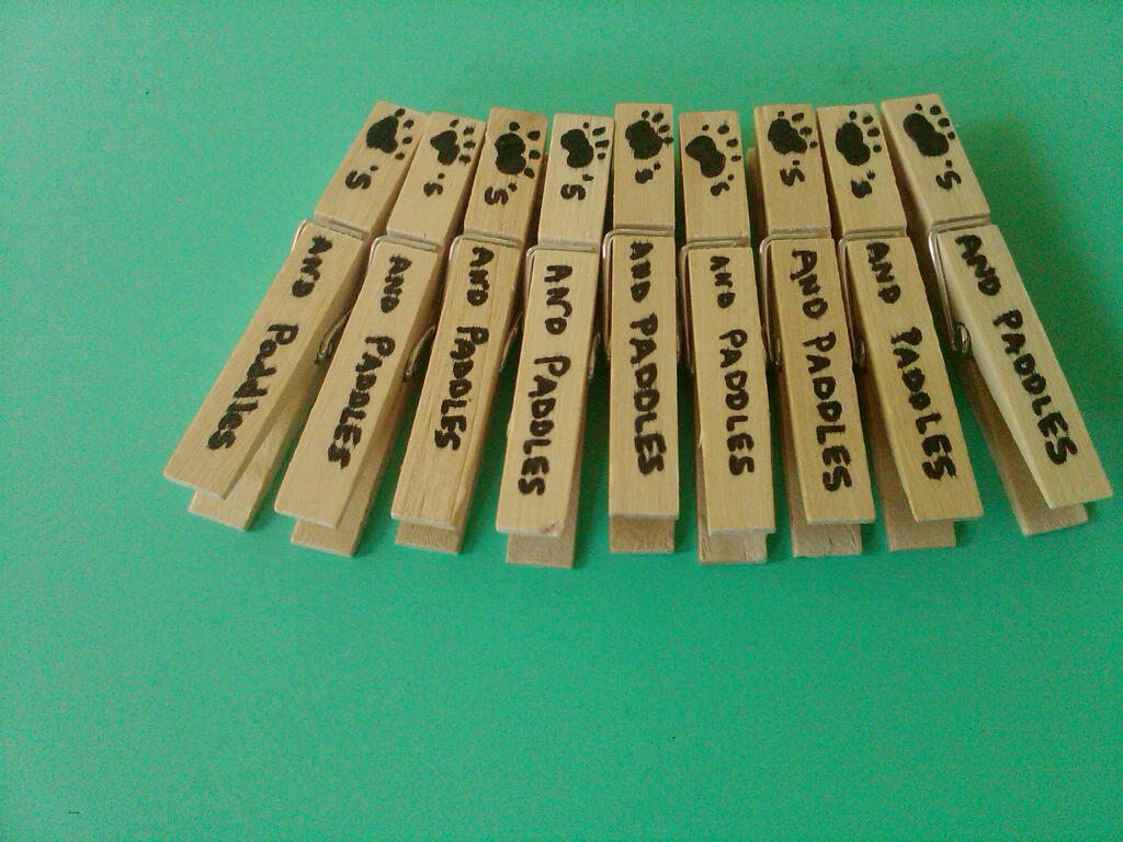 Paws Paddles clothes pins