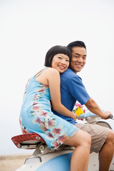 couple on scooter