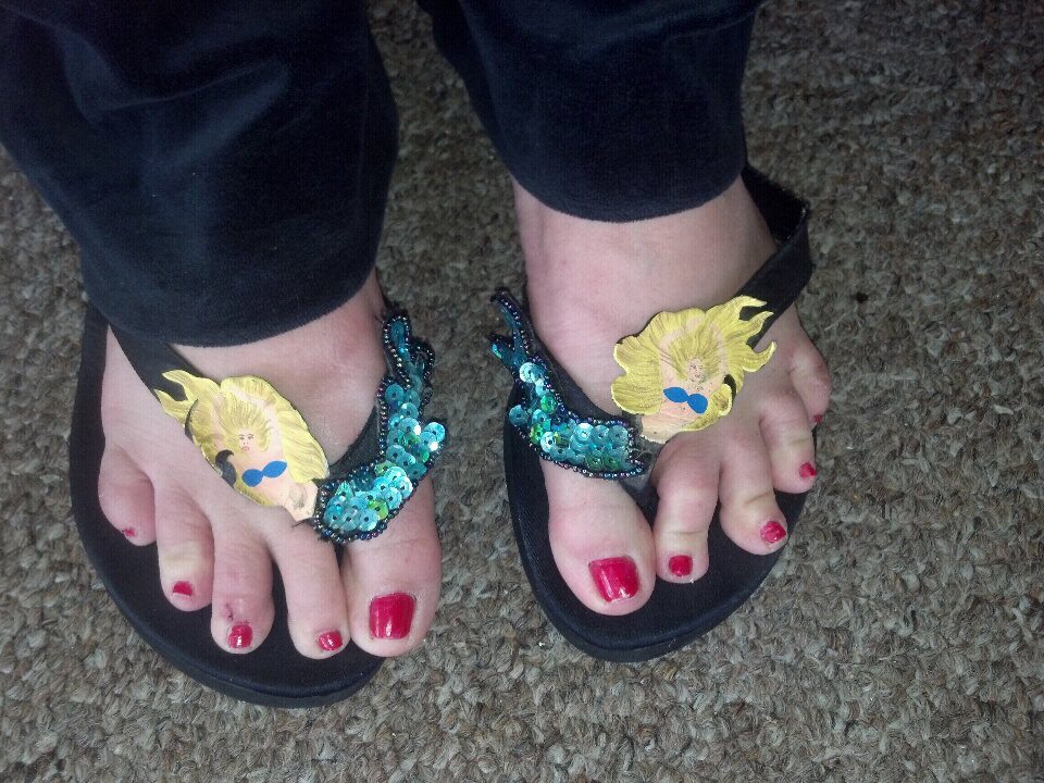Mermaid Jan's mermaid flip flops