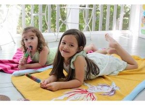 Little girls on front porch