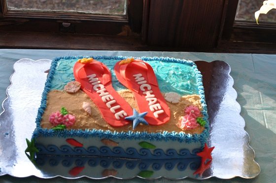 beach themed wedding cake