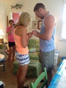 Putting that gorgeous ring on!