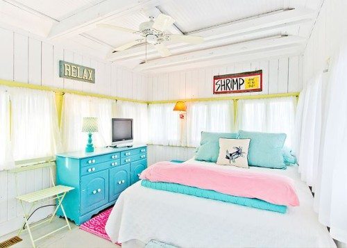 happy color boxes by the sea