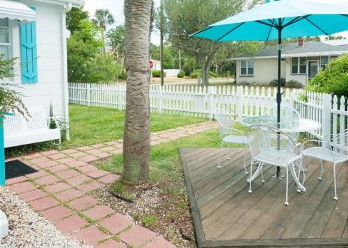 the little bistro deck at sanford's place cottage