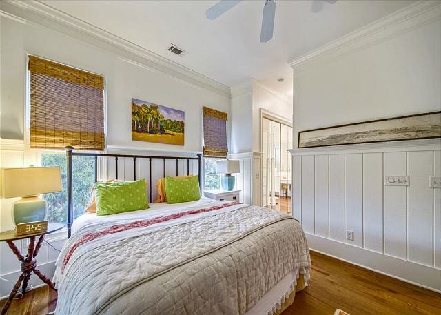 master bedroom at a wave call cottage for your Tybee beach vacation