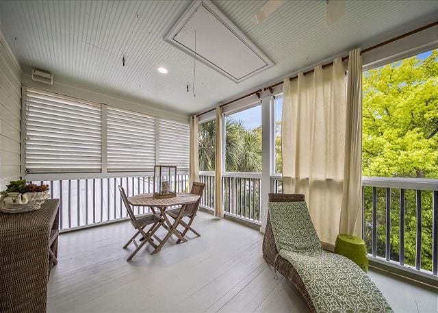 a porch at a wave call cottage on your Tybee beach vacation
