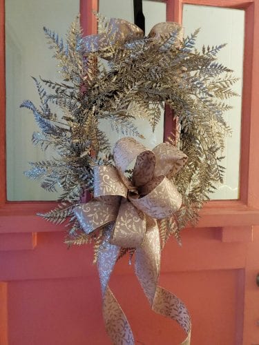 Christmas wreath at Nora's Cottage