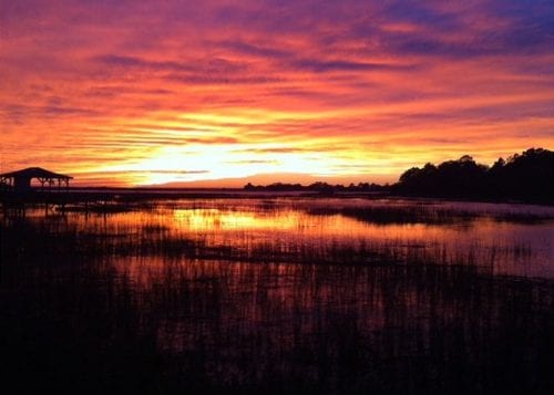 sunset view from tybee tides cottage