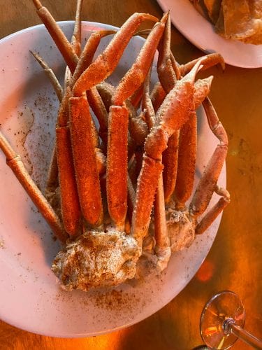 crab legs at aj's dockside tybee island ga