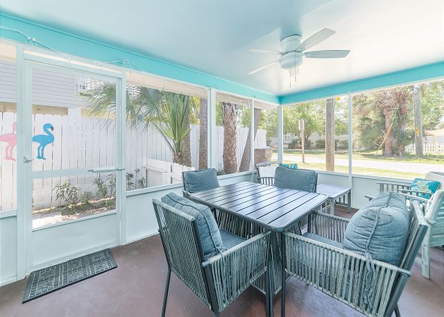 just beachy cottage screened porch