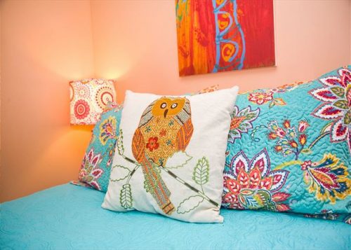 pillow decor at back river bungalow